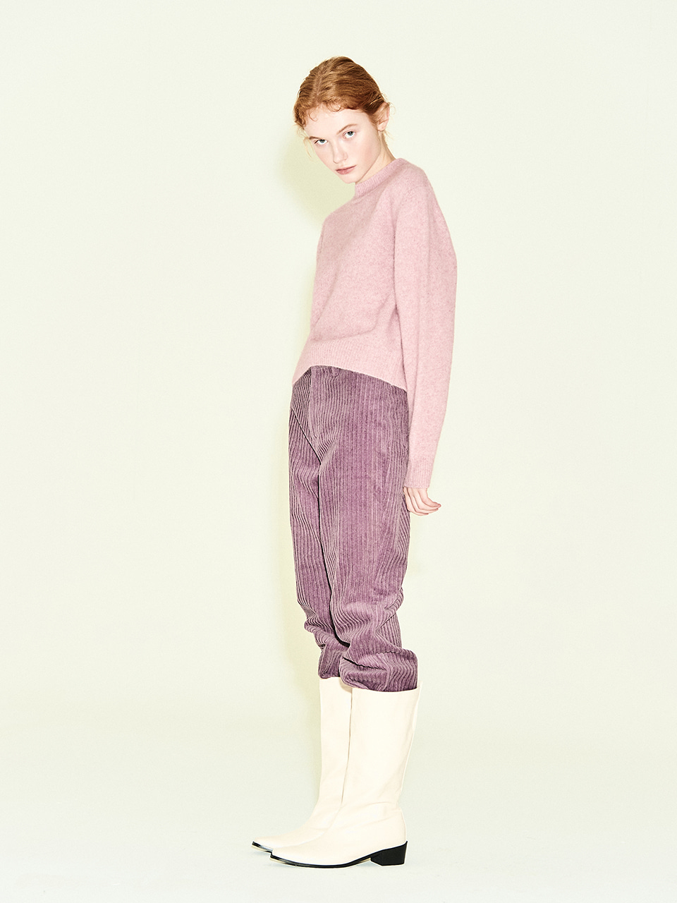 Corduroy Straight Pant in Lavender