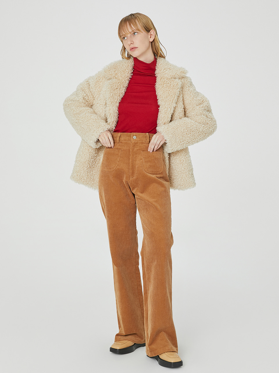 Corduroy Wide Pant in Camel
