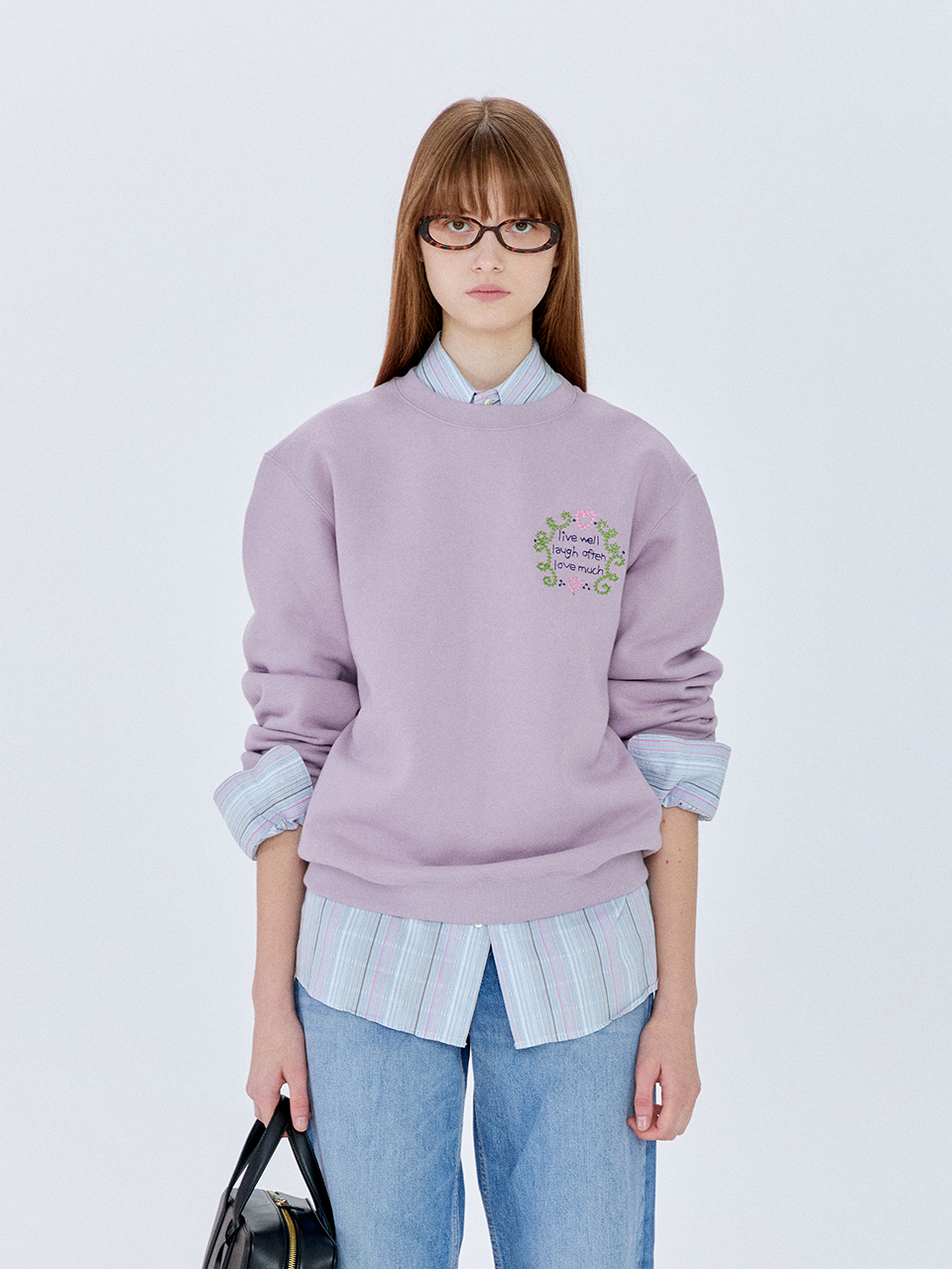 Lettering Sweatshirt in Lilac