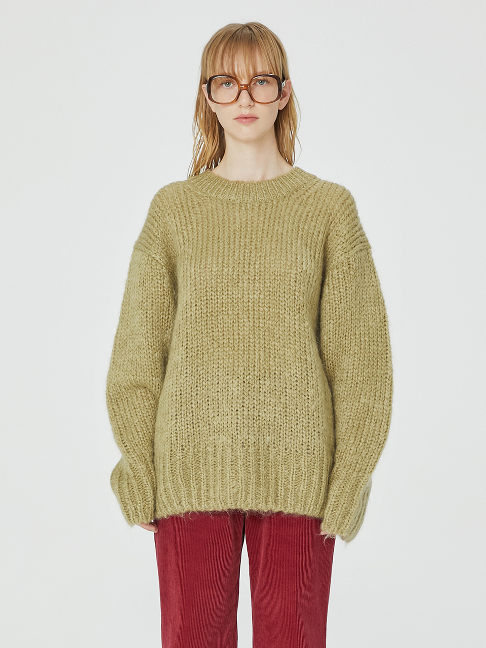 [30%OFF]Emma Mohair Sweater in Light Khaki