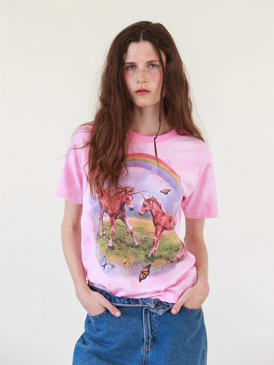 [20%OFF]Unicorn Rainbow T-Shirt in Pink