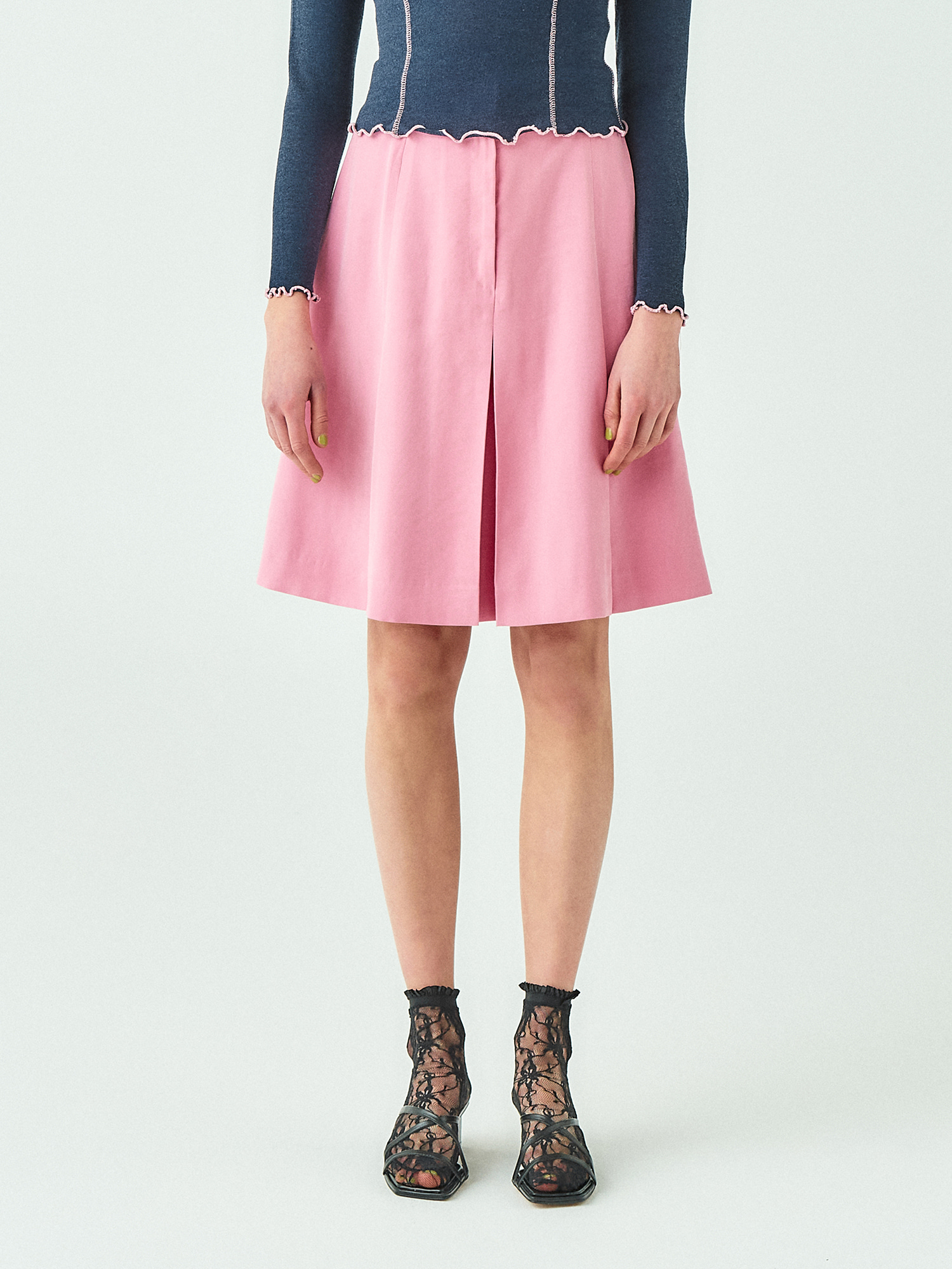 Pink Pleats Skirt
