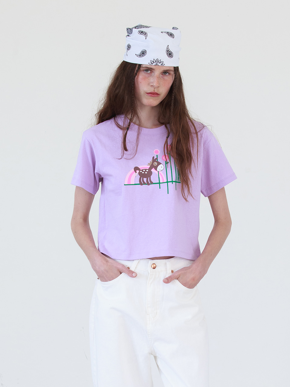 Donkey Crop T-Shirt in Lilac
