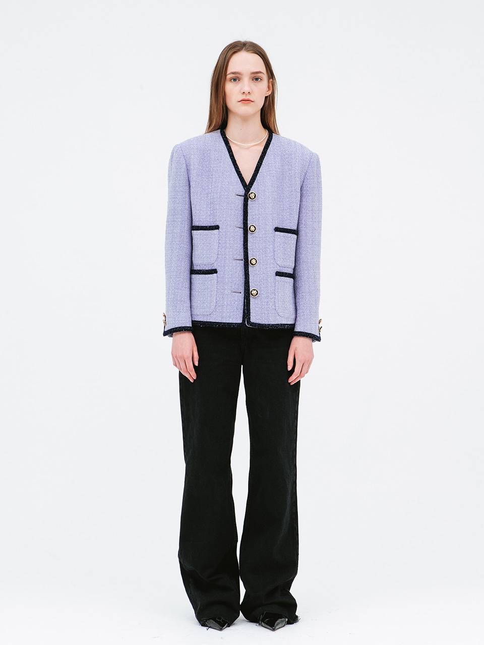 Diana Tweed Jacket in Lilac