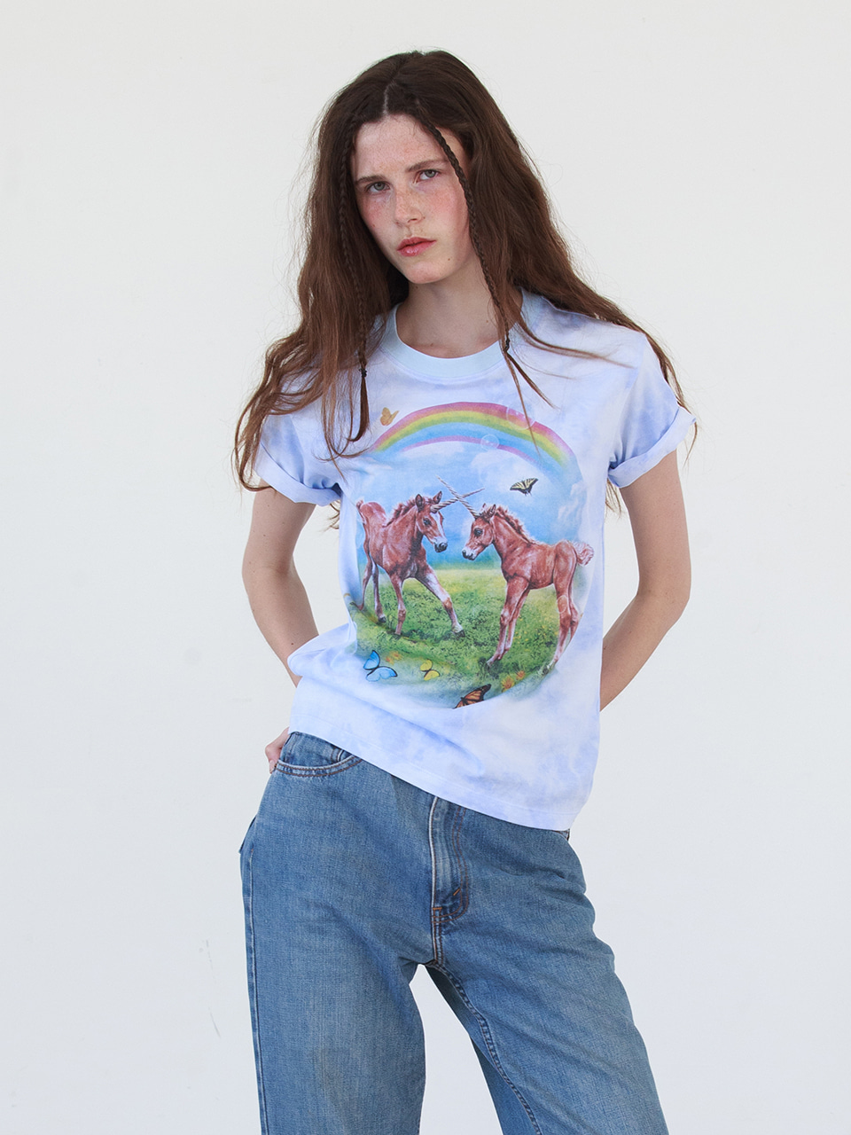 [마지막수량]Unicorn Rainbow T-Shirt in Blue
