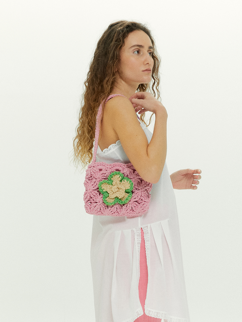 [마지막수량]Flower Pink Shoulder Bag